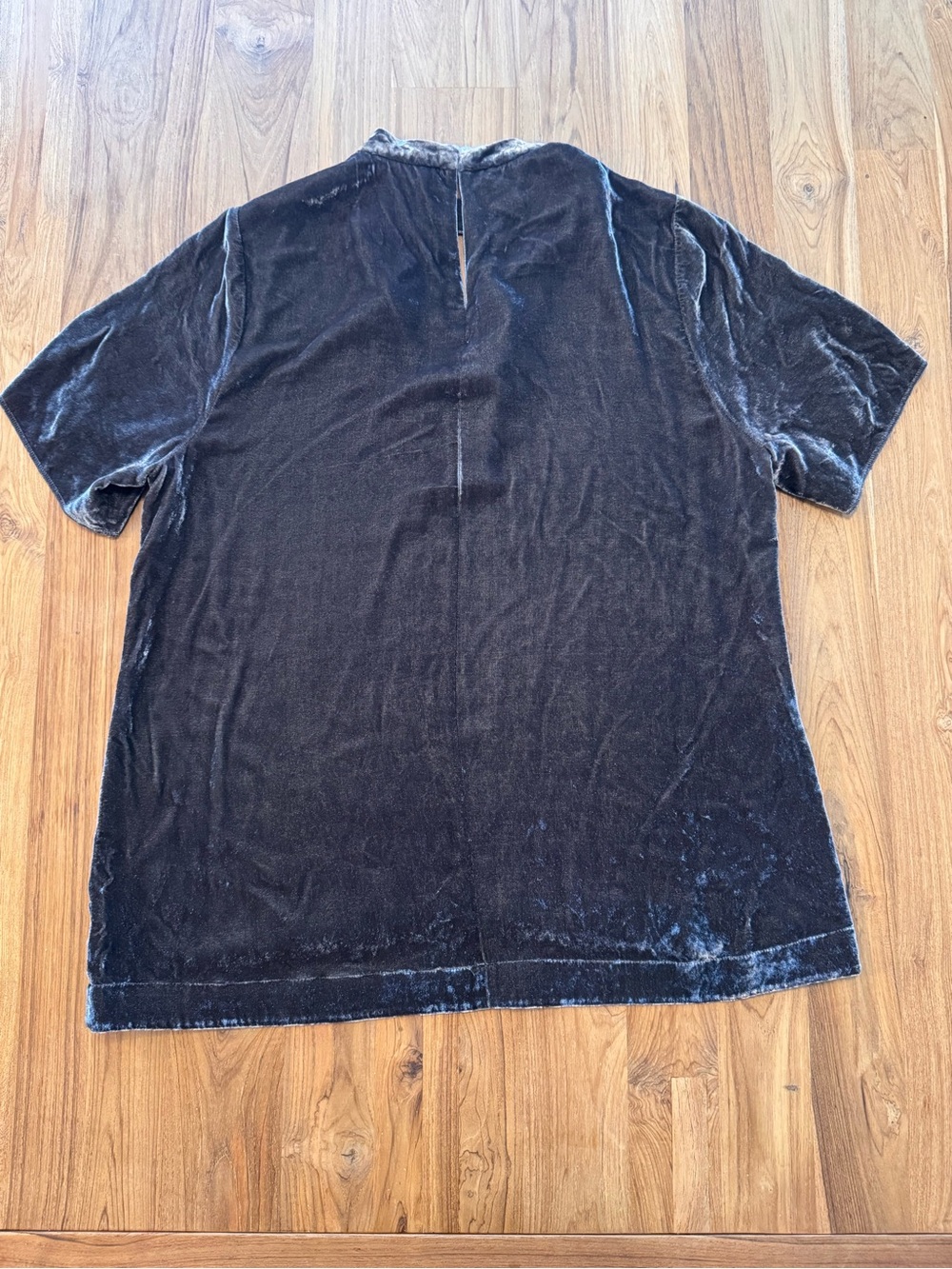 Madewell Velvet Shirt Women’s Medium Dark Grey/Brown V Neck Cutout - Picture 2 of 8